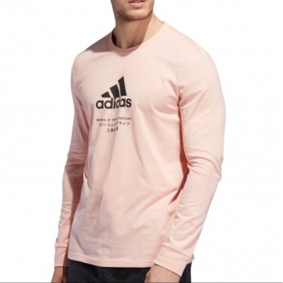 adidas long sleeve top pink